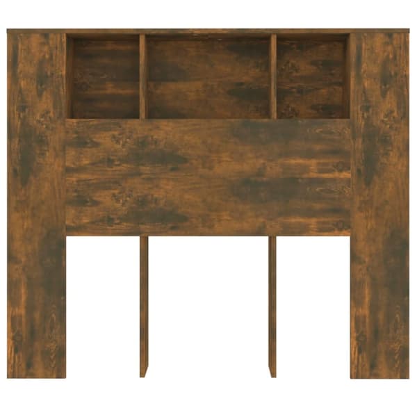 Sengegavl med opbevaring 120x18,5x102,5 cm røget egetræsfarve - Sengegavl Med Opbevaring - Sengegavle Med Opbevaring - Home & Living