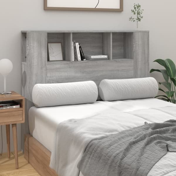 Sengegavl med opbevaring 120x18,5x102,5 cm grå sonoma-eg - Sengegavl Med Opbevaring - Sengegavle Med Opbevaring - Home & Living