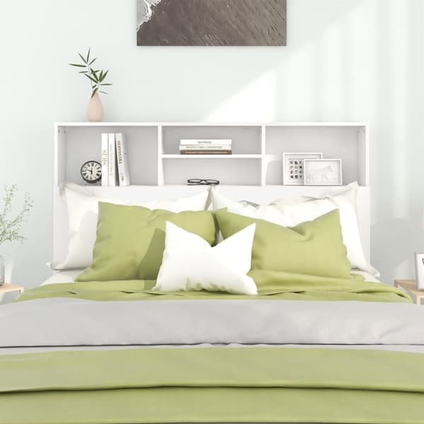 Sengegavl med opbevaring 140x19x103,5 cm hvid - Sengegavl Med Opbevaring - Sengegavle Med Opbevaring - Home & Living