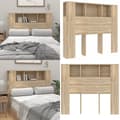Miniatyrbillede 1 af 8: Sengegavl med opbevaring 120x18,5x102,5 cm sonoma-eg - Sengegavl Med Opbevaring - Sengegavle Med Opbevaring - Home & Living