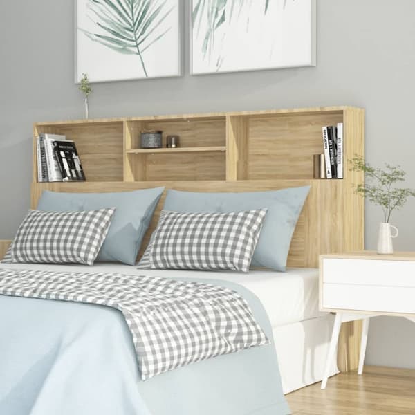 Sänggavel med förvaring sonoma-ek 160x19x103,5 cm - Sänggavelskåp - Sängskåp - Home & Living