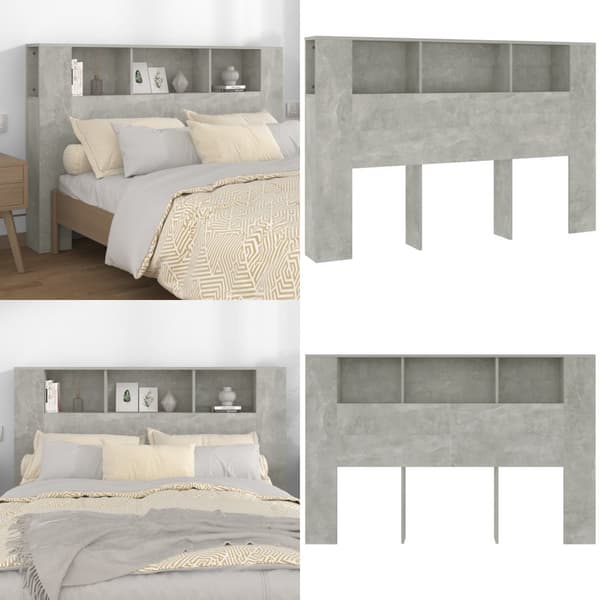 Sängynpääty säilytystilalla betoninharmaa 160x18,5x104,5 cm - Sängynpääty Säilytystilalla - Sängynpäädyt Säilytystilalla - Home & Living