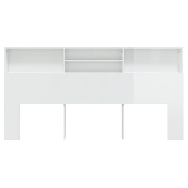 Sängynpääty säilytystilalla korkeakiilto valk. 200x19x103,5 cm - Sängynpääty Säilytystilalla - Sängynpäädyt Säilytystilalla - Home & Living