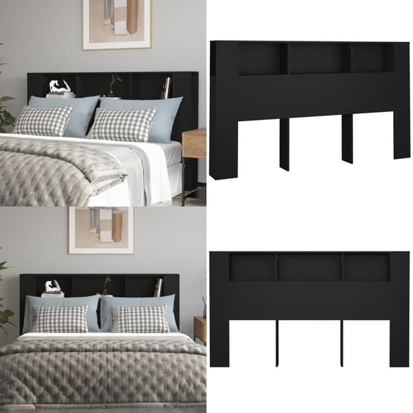 Sängynpääty säilytystilalla musta 180x18,5x104,5 cm - Sängynpääty Säilytystilalla - Sängynpäädyt Säilytystilalla - Home & Living