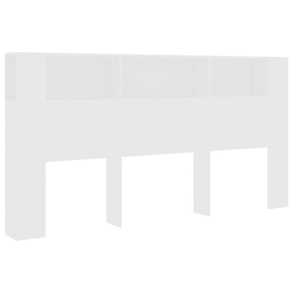 Sängynpääty säilytystilalla valkoinen 200x18,5x104,5 cm - Sängynpääty Säilytystilalla - Sängynpäädyt Säilytystilalla - Home & Living