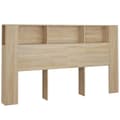 Miniatyrbillede 3 af 8: Sengegavl med opbevaring 180x18,5x104,5 cm sonoma-eg - Sengegavl Med Opbevaring - Sengegavle Med Opbevaring - Home & Living
