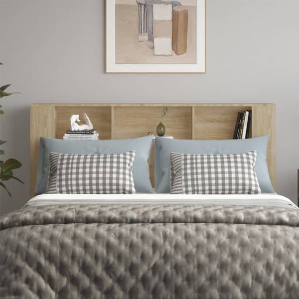 Sengegavl med opbevaring 180x18,5x104,5 cm sonoma-eg - Sengegavl Med Opbevaring - Sengegavle Med Opbevaring - Home & Living