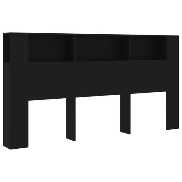Sengegavl med opbevaring 200x18,5x104,5 cm sort - Sengegavl Med Opbevaring - Sengegavle Med Opbevaring - Home & Living