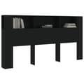 Miniatyrbillede 7 af 9: Sengegavl med opbevaring 200x18,5x104,5 cm sort - Sengegavl Med Opbevaring - Sengegavle Med Opbevaring - Home & Living