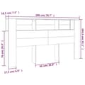 Miniatyrbillede 8 af 9: Sengegavl med opbevaring 200x18,5x104,5 cm sort - Sengegavl Med Opbevaring - Sengegavle Med Opbevaring - Home & Living