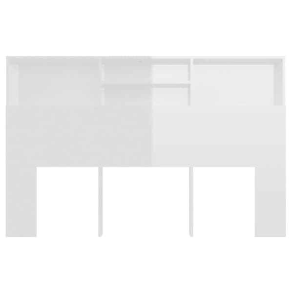 Sengegavl med opbevaring 160x19x103,5 cm hvid højglans - Sengegavl Med Opbevaring - Sengegavle Med Opbevaring - Home & Living
