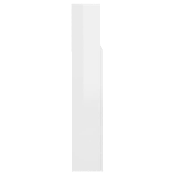 Sengegavl med opbevaring 140x19x103,5 cm hvid højglans - Sengegavl Med Opbevaring - Sengegavle Med Opbevaring - Home & Living