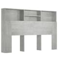 Miniatyrbillede 3 af 9: Sengegavl med opbevaring 160x19x103,5 cm betongrå - Sengegavl Med Opbevaring - Sengegavle Med Opbevaring - Home & Living