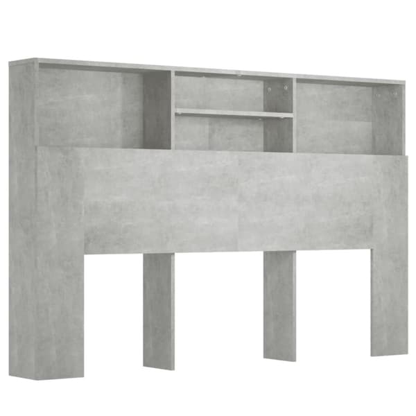 Sengegavl med opbevaring 160x19x103,5 cm betongrå - Sengegavl Med Opbevaring - Sengegavle Med Opbevaring - Home & Living
