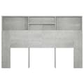 Miniatyrbillede 6 af 9: Sengegavl med opbevaring 160x19x103,5 cm betongrå - Sengegavl Med Opbevaring - Sengegavle Med Opbevaring - Home & Living