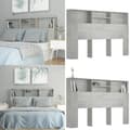 Miniatyrbillede 1 af 9: Sengegavl med opbevaring 160x19x103,5 cm betongrå - Sengegavl Med Opbevaring - Sengegavle Med Opbevaring - Home & Living