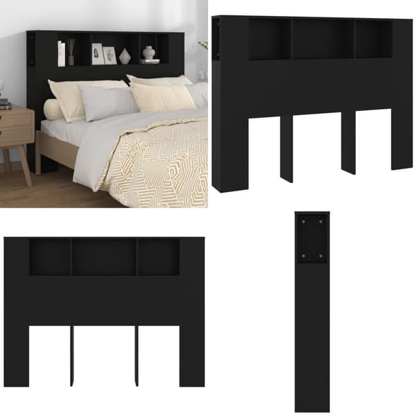 Sängynpääty säilytystilalla musta 140x18,5x104,5 cm - Sängynpääty Säilytystilalla - Sängynpäädyt Säilytystilalla - Home & Living