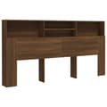 Miniatyrbillede 3 af 8: Sengegavl med opbevaring 200x19x103,5 cm brun egetræsfarve - Sengegavl Med Opbevaring - Sengegavle Med Opbevaring - Home & Living