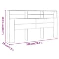 Miniatyrbillede 7 af 8: Sengegavl med opbevaring 200x19x103,5 cm brun egetræsfarve - Sengegavl Med Opbevaring - Sengegavle Med Opbevaring - Home & Living
