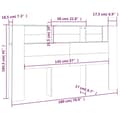 Miniatyrbillede 7 af 8: Sengegavl med opbevaring 180x18,5x104,5 cm røget egetræsfarve - Sengegavl Med Opbevaring - Sengegavle Med Opbevaring - Home & Living