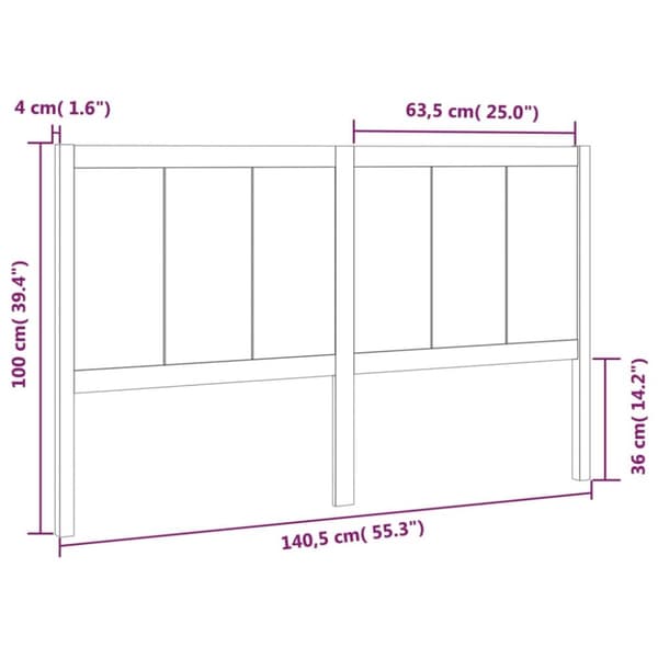 sengegærde 140,5x4x100 cm massivt fyrretræ