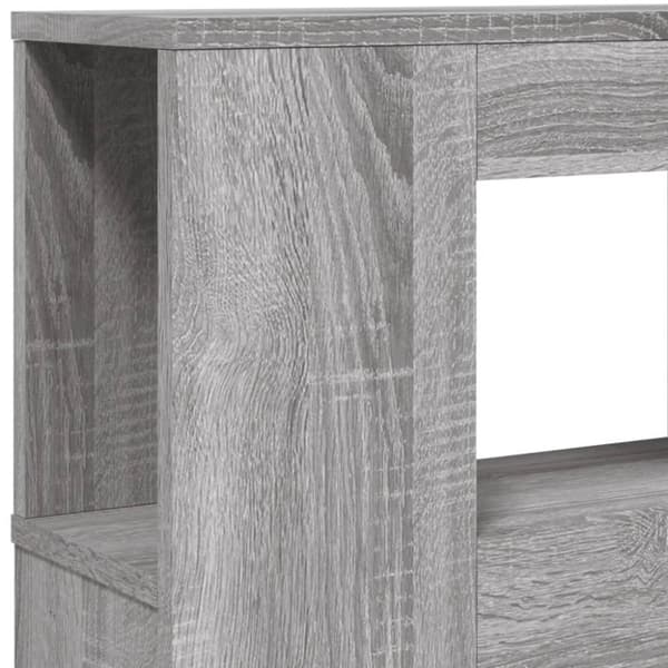 sengegavl 160x18,5x103,5 cm LED-lys konstrueret træ grå sonoma
