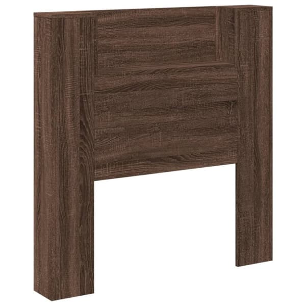 Sängynpäätykaappi LED-valoilla ruskea tammi 100x16,5x103,5 cm