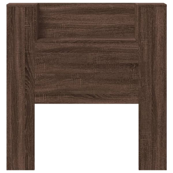Sängynpäätykaappi LED-valoilla ruskea tammi 100x16,5x103,5 cm