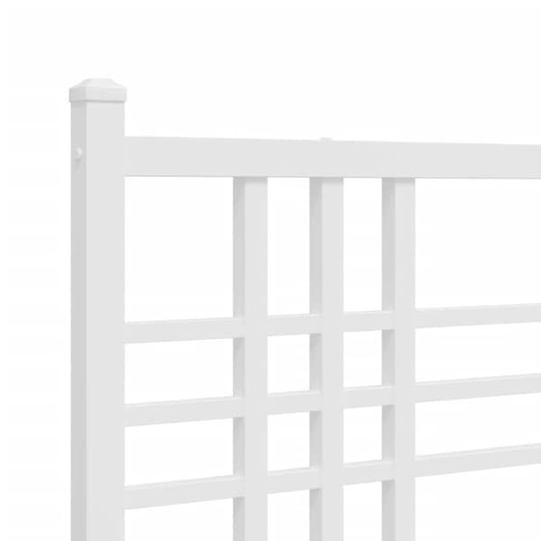 sengegavl 200 cm metal hvid