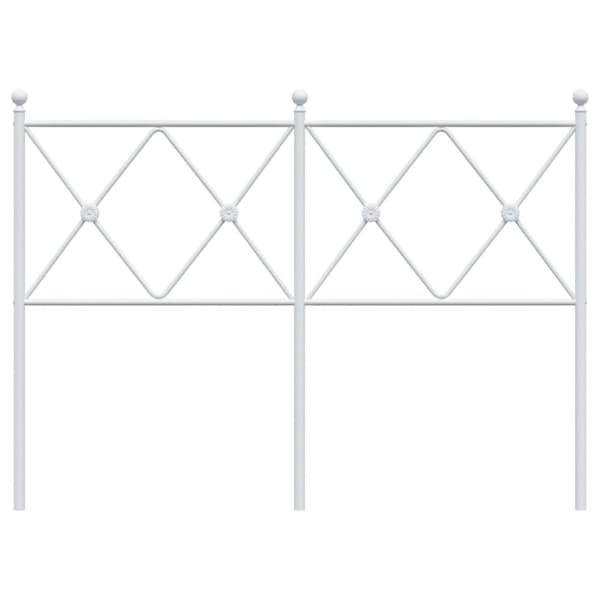 Metallinen sängynpääty valkoinen 120 cm