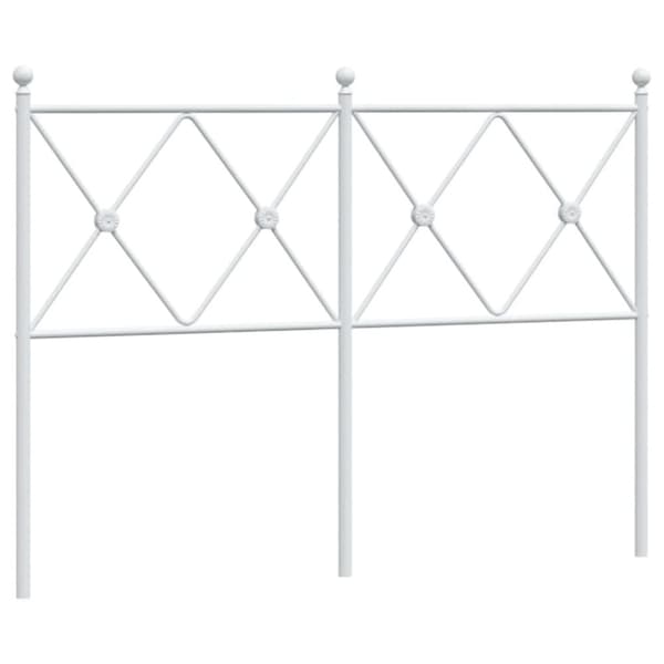Metallinen sängynpääty valkoinen 120 cm