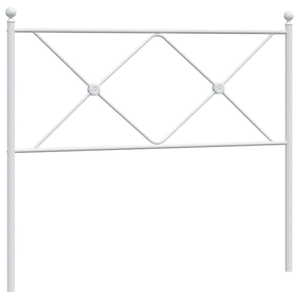 sengegavl 100 cm metal hvid