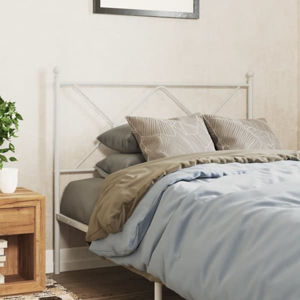 sengegavl 100 cm metal hvid