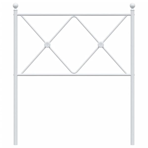 sengegavl 75 cm metal hvid