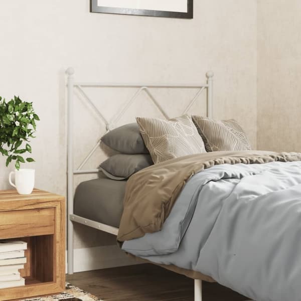 sengegavl 75 cm metal hvid