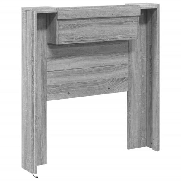 Sängynpäätykaappi LED-valoilla harmaa Sonoma 100x16,5x103,5 cm