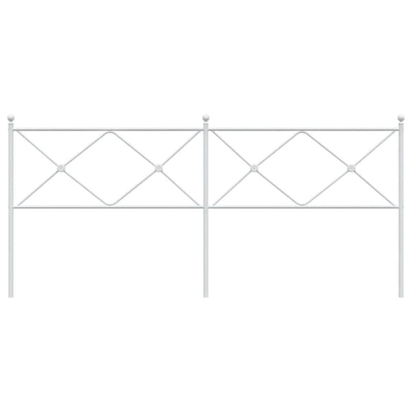 Metallinen sängynpääty valkoinen 193 cm
