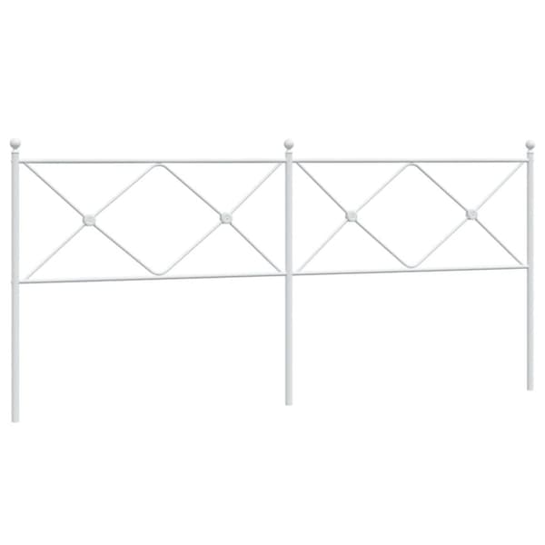 Metallinen sängynpääty valkoinen 193 cm