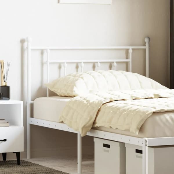 sengegavl 107 cm metal hvid