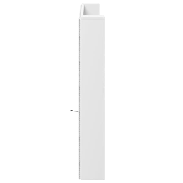 sengegavl med opbevaring og LED-lys 200x16,5x103,5 cm hvid