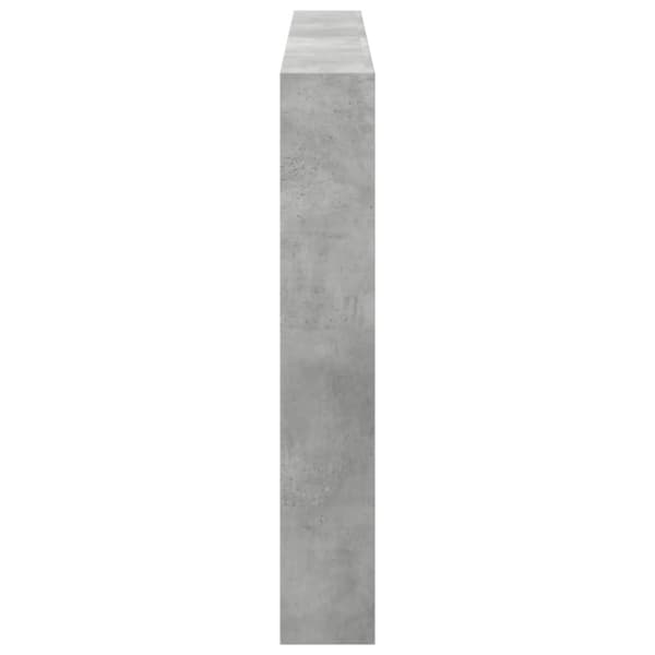 sengegavl med opbevaring og LED-lys 180x17x102 cm betongrå