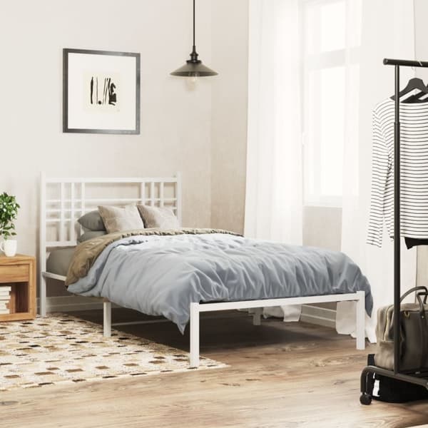 sengegavl 100 cm metal hvid