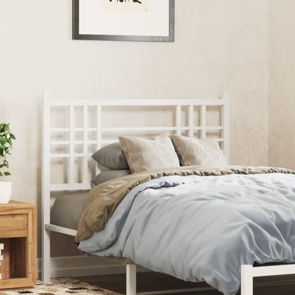 sengegavl 100 cm metal hvid