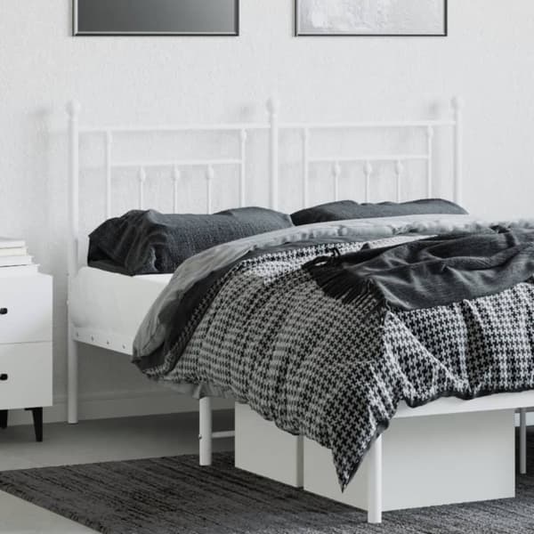 sengegavl 150 cm metal hvid