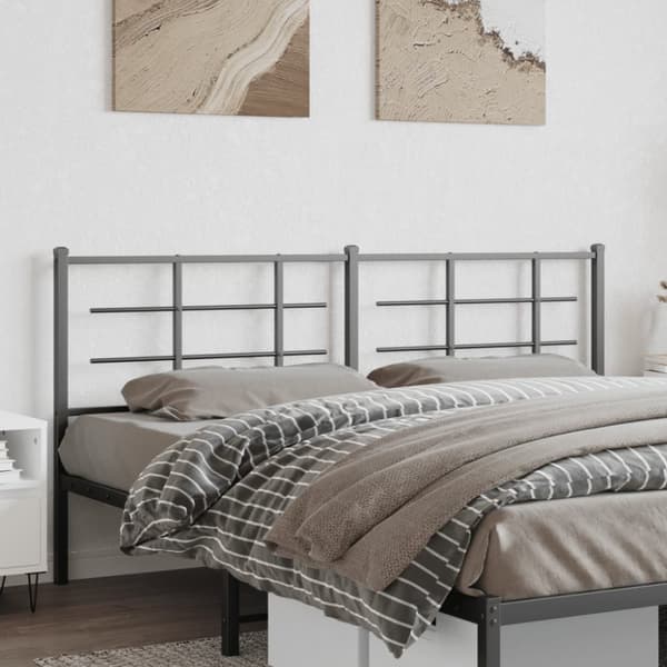 sengegavl 193 cm metal sort