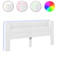 Pikkukuva 2 / 10: Sängynpäätykaappi LED-valoilla valkoinen 220x16,5x103,5 cm