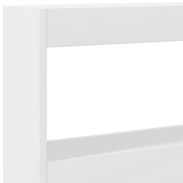 sengegavl med opbevaring og LED-lys 180x17x102 cm hvid