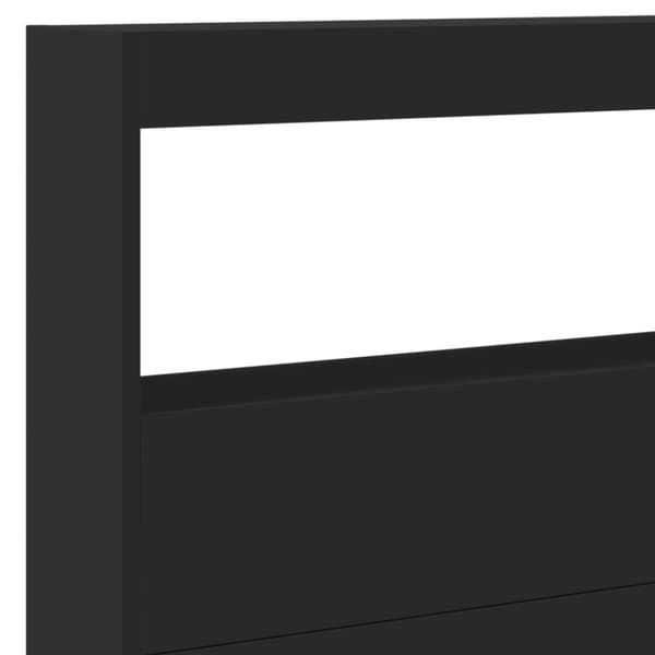 Sängynpäätykaappi LED-valoilla musta 220x17x102 cm