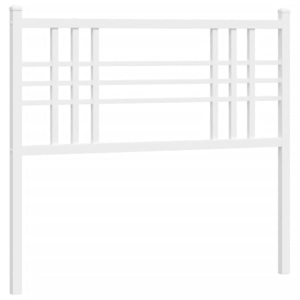 Metallinen sängynpääty valkoinen 107 cm