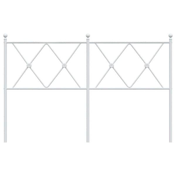 Metallinen sängynpääty valkoinen 140 cm